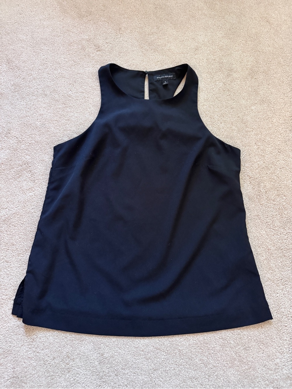 Banana Republic Black Sleeveless Silky Halter Blouse Tank Top